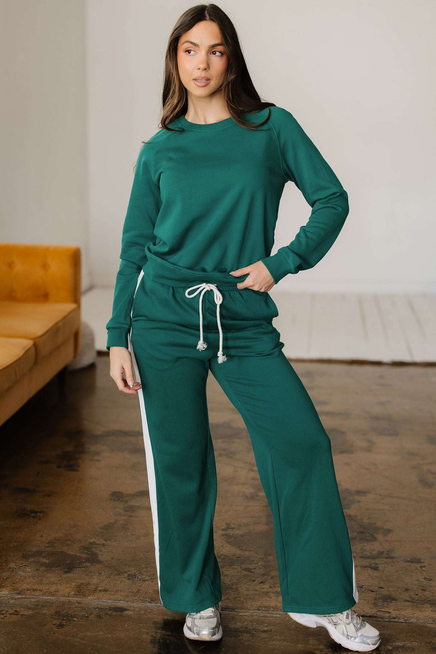 Aileen Solid Color Pullover Top - Sea Green / L - 12/14
