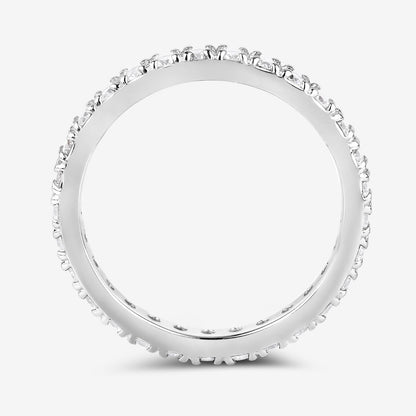 1 ct Round Lab Grown Diamond Prong 14K White Gold Eternity Band Ring
