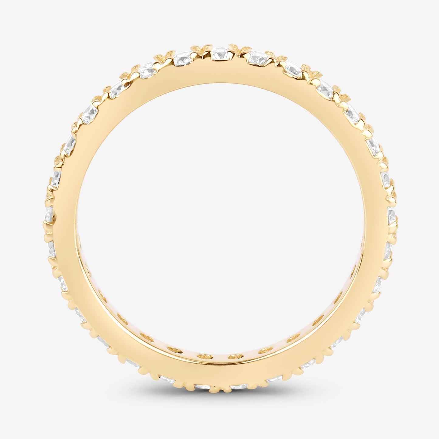 1 ct Round Lab Grown Diamond Prong 14K Yellow Gold Eternity Band Ring