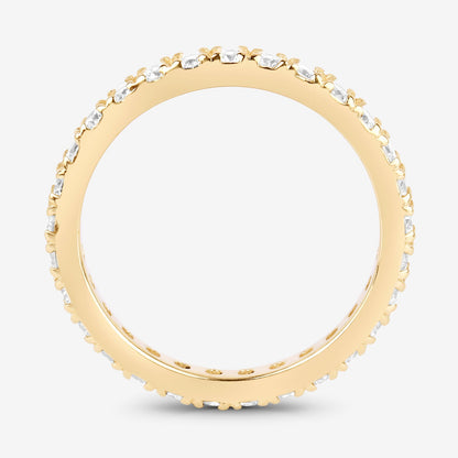 1 ct Round Lab Grown Diamond Prong 14K Yellow Gold Eternity Band Ring