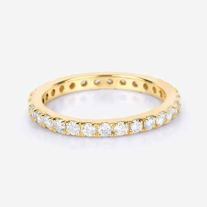 1 ct Round Lab Grown Diamond Prong 14K Yellow Gold Eternity Band Ring