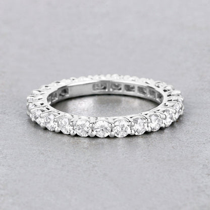 1.50ct Round Lab Grown Diamond Prong 14K White Gold Eternity Band Ring