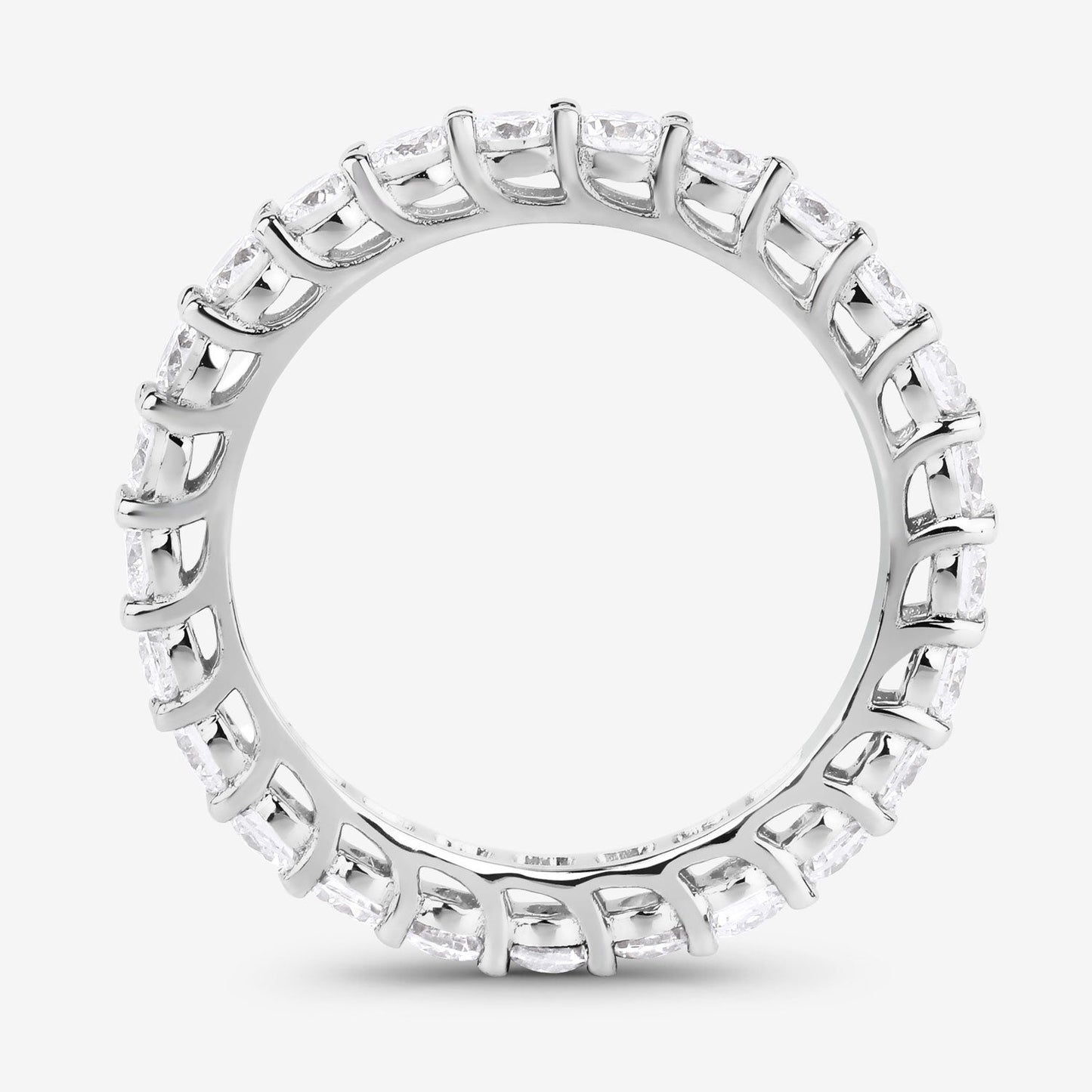 1.50ct Round Lab Grown Diamond Prong 14K White Gold Eternity Band Ring