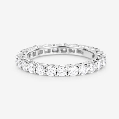 1.50ct Round Lab Grown Diamond Prong 14K White Gold Eternity Band Ring