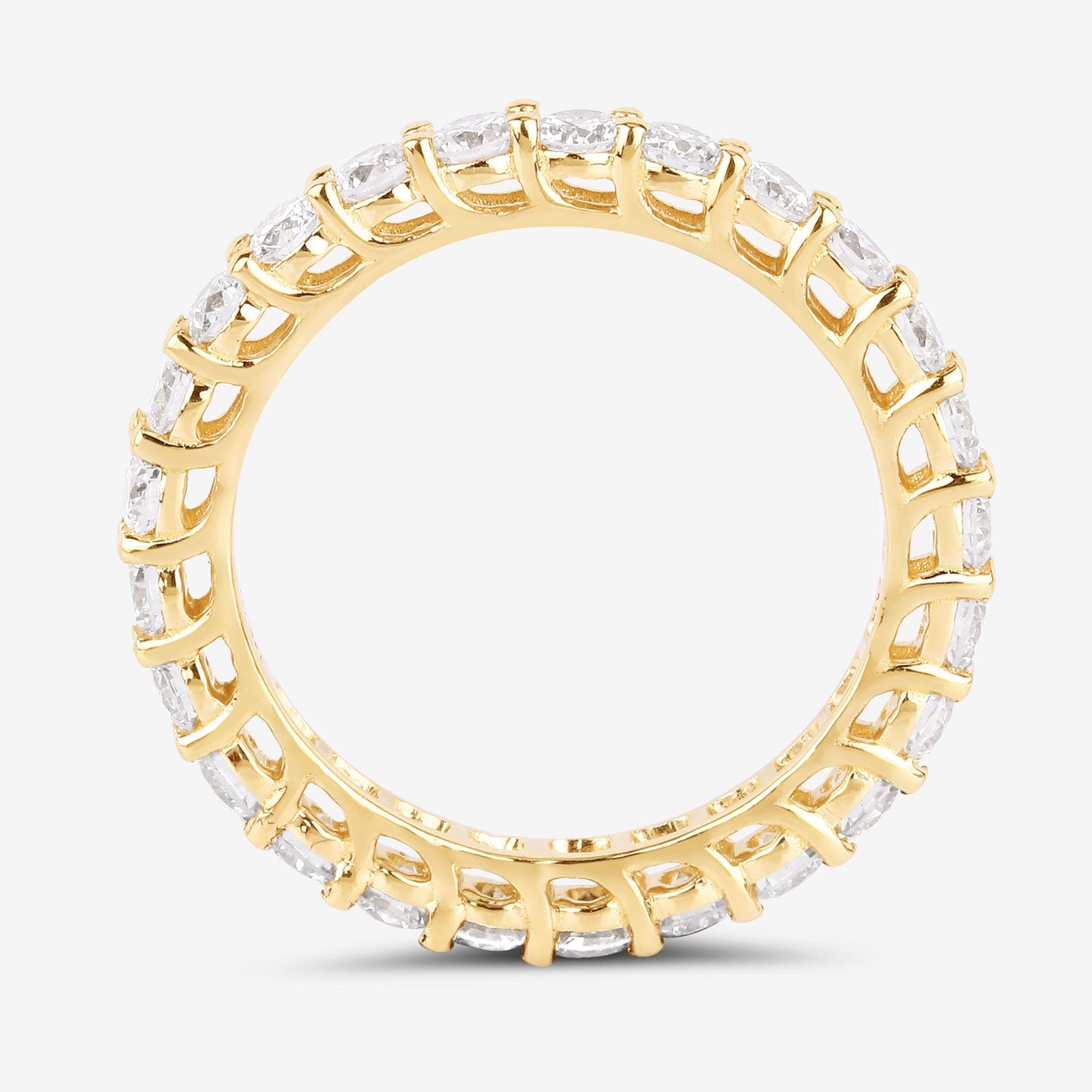 1.50ct Round Lab Grown Diamond Prong 14K Yellow Gold Eternity Band Ring