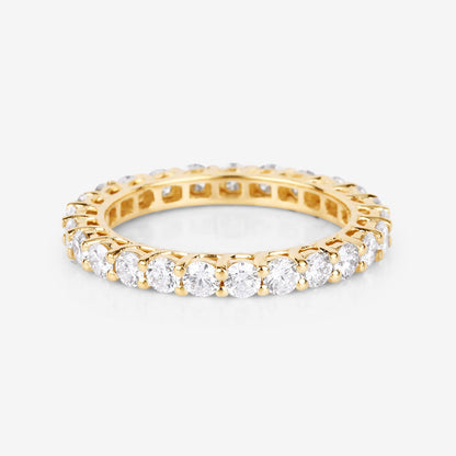1.50ct Round Lab Grown Diamond Prong 14K Yellow Gold Eternity Band Ring