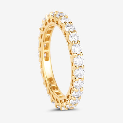 1.50ct Round Lab Grown Diamond Prong 14K Yellow Gold Eternity Band Ring