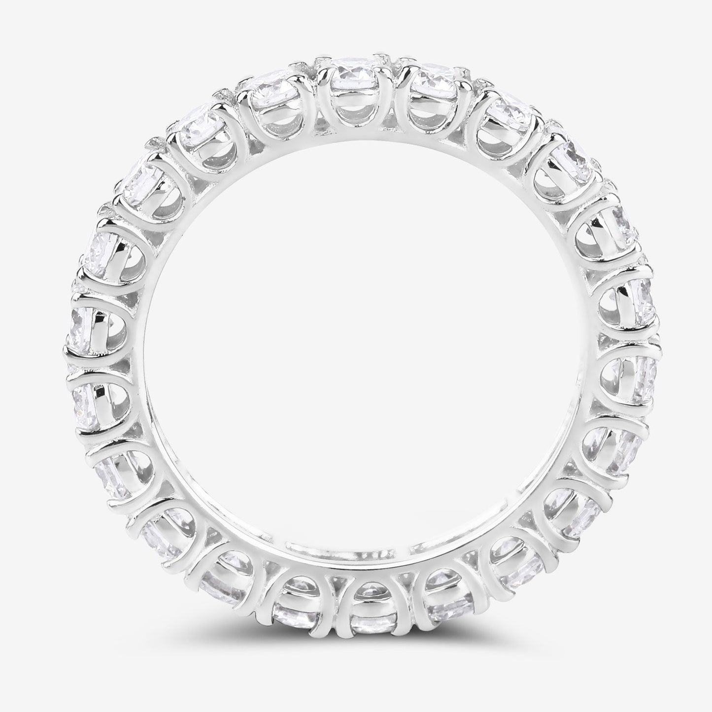 2 ct Round Lab Grown Diamond Prong 14K White Gold Eternity Band Ring