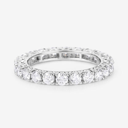 2 ct Round Lab Grown Diamond Prong 14K White Gold Eternity Band Ring