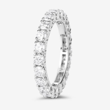 2 ct Round Lab Grown Diamond Prong 14K White Gold Eternity Band Ring