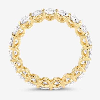 3 ct Round Lab Grown Diamond Prong 14K Yellow Gold Eternity Band Ring