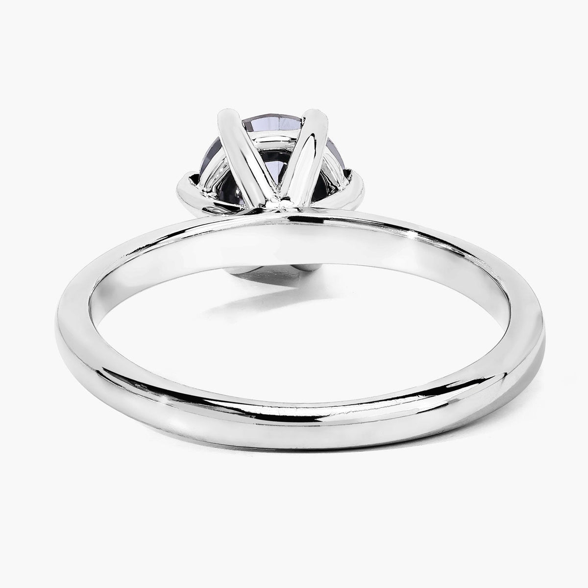 1.52 Cttw Round Black Diamond Rhodium Plated Silver Solitaire Ring