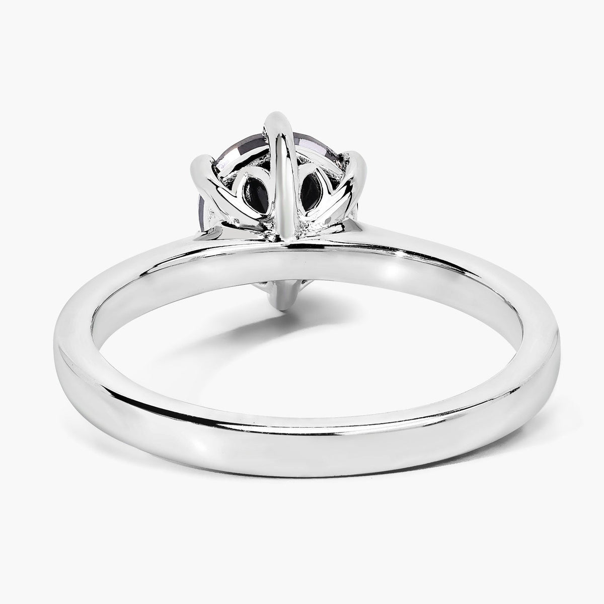 1.69 Cttw Round Black Diamond Rhodium over Silver Solitaire Ring