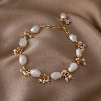 Pearl & Goldtone Botany Station Bracelet
