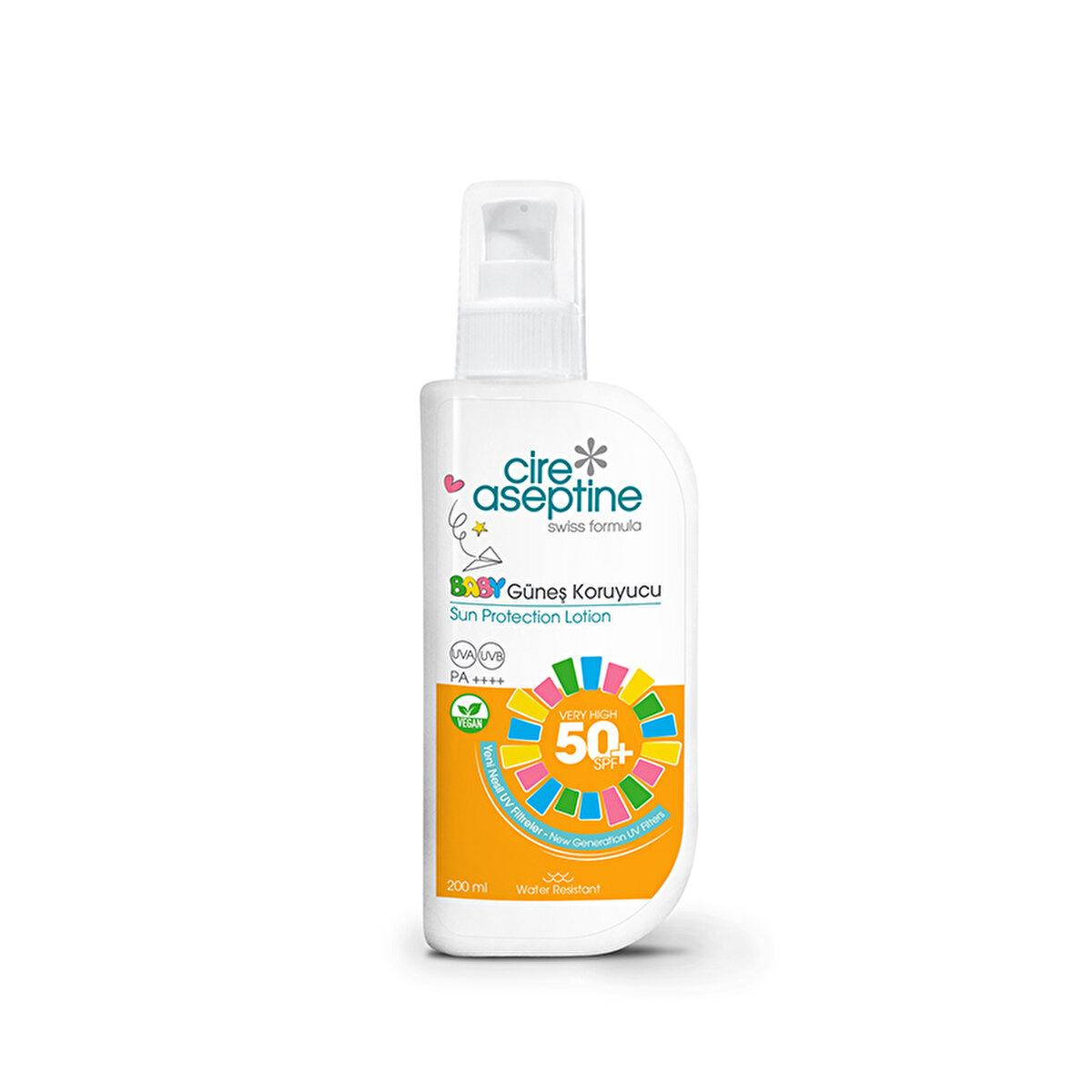 Cire Aseptine: 50+ SPF Vegan Sunscreen Lotion for Kids - Broad Spectrum UVA/UVB Protection, Water Resistant, Pediatric Sunblock for Sensitive Skin (6.76 fl oz)