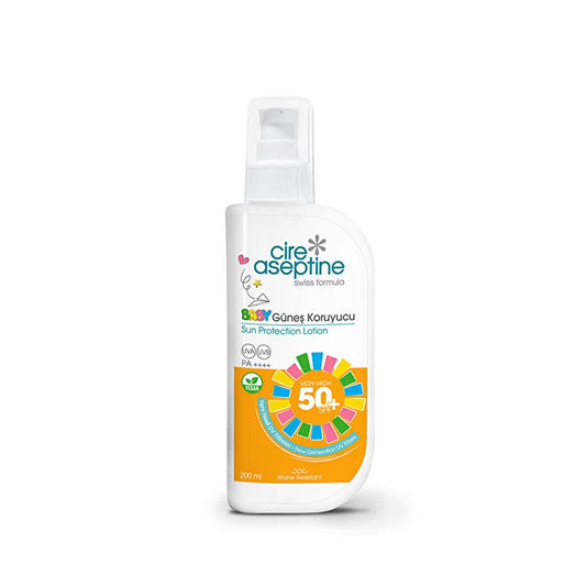 Cire Aseptine: 50+ SPF Vegan Sunscreen Lotion for Kids - Broad Spectrum UVA/UVB Protection, Water Resistant, Pediatric Sunblock for Sensitive Skin (6.76 fl oz)