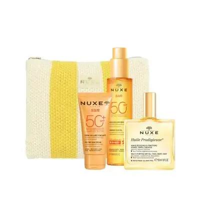 Nuxe Sun Care Set: SPF 50 Sun Protection, Bronzing Oil & Hydrating Sunscreen - Natural Tan & Paraben-Free Suncare