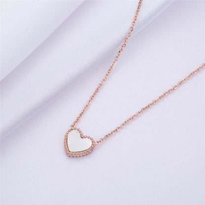 Red & Rose Goldtone Heart Pendant Necklace