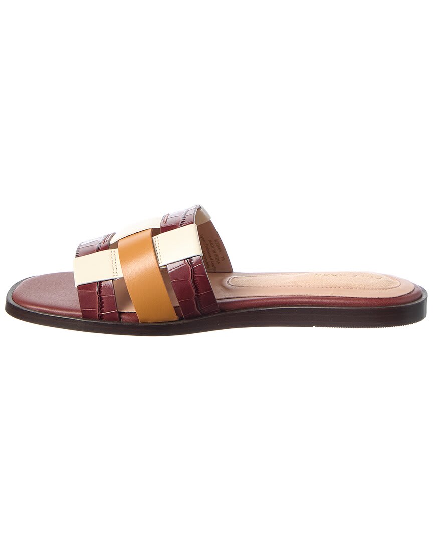 CH MAHOGANY CROC PRINT LEATHER-