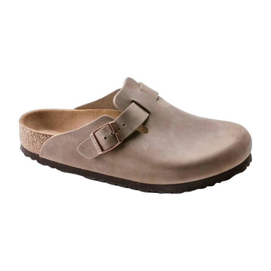 Birkenstock Boston Oiled Leather Mens Clogs — Tobacco Brown