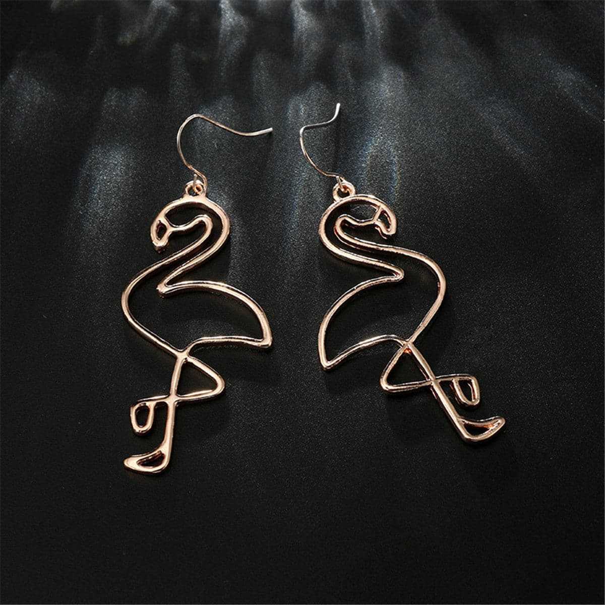 Goldtone Flamingo Drop Earrings