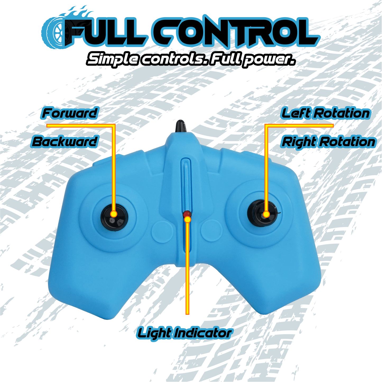 Blue and black car and blue remote-