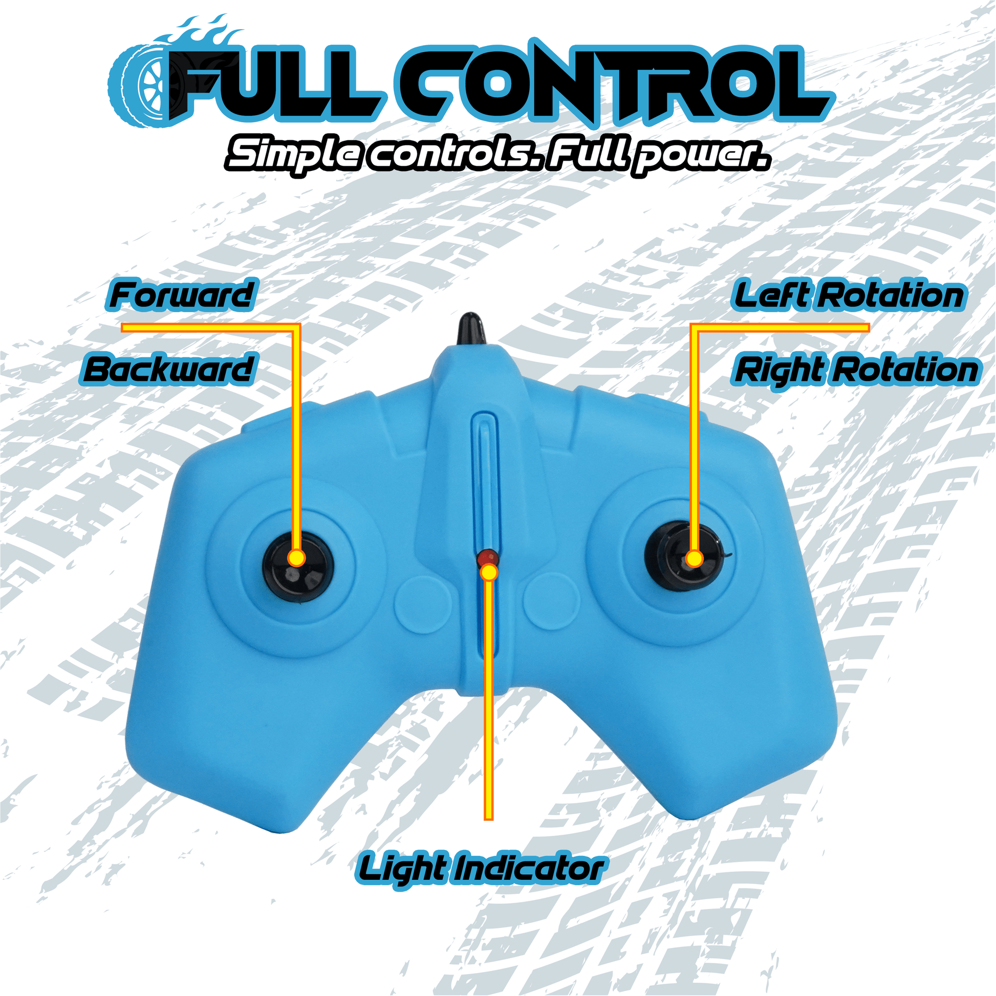 Blue and black car and blue remote-