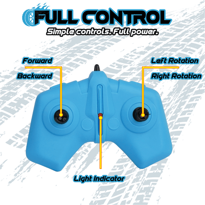 Blue and black car and blue remote-