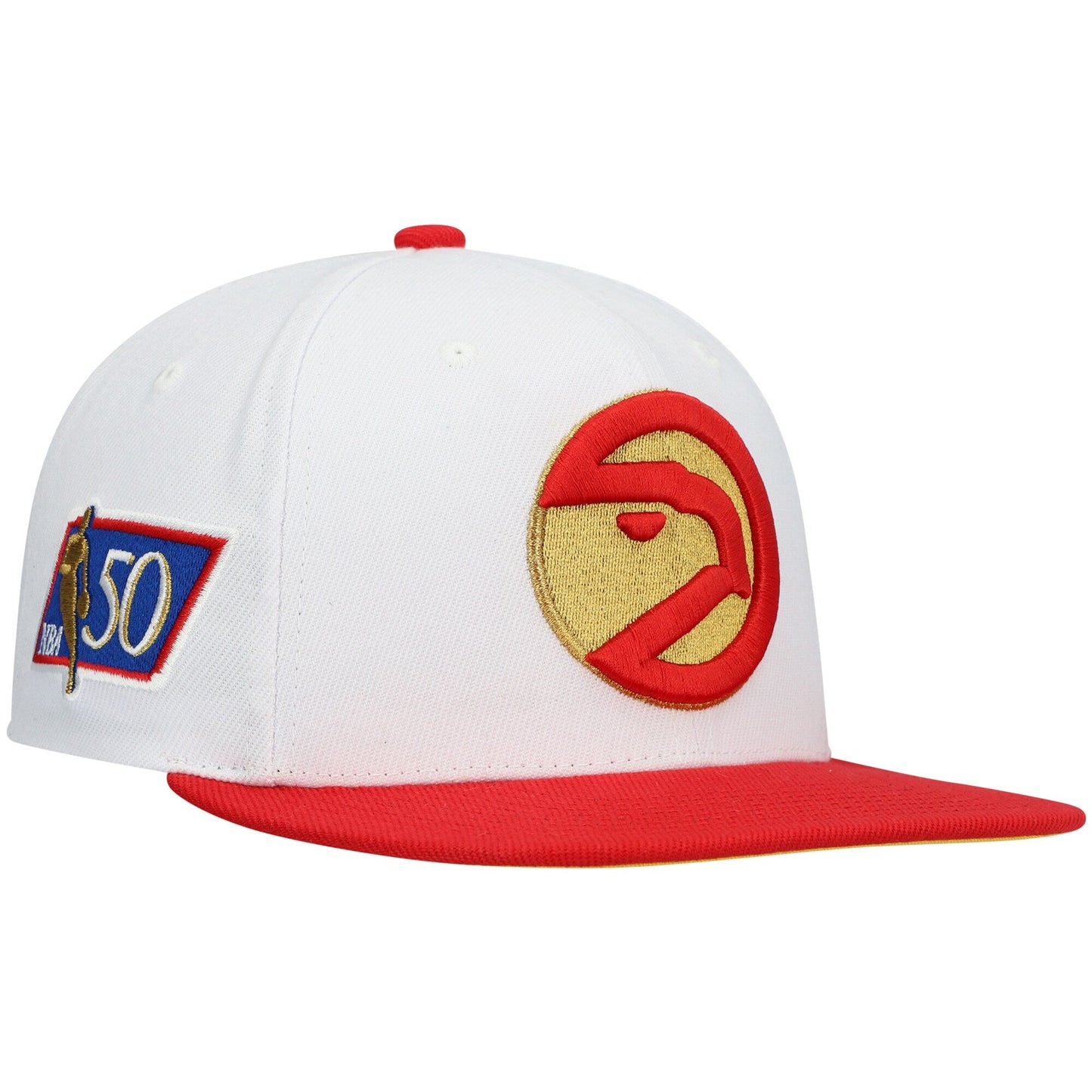 Men's Mitchell & Ness NBA 50Th Anni Snapback Hwc Hawks - White-Red