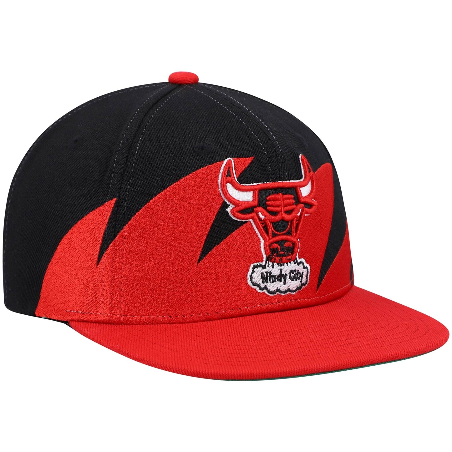 Men's Mitchell & Ness NBA Sharktooth Snapback Hwc Bulls - Black-Red