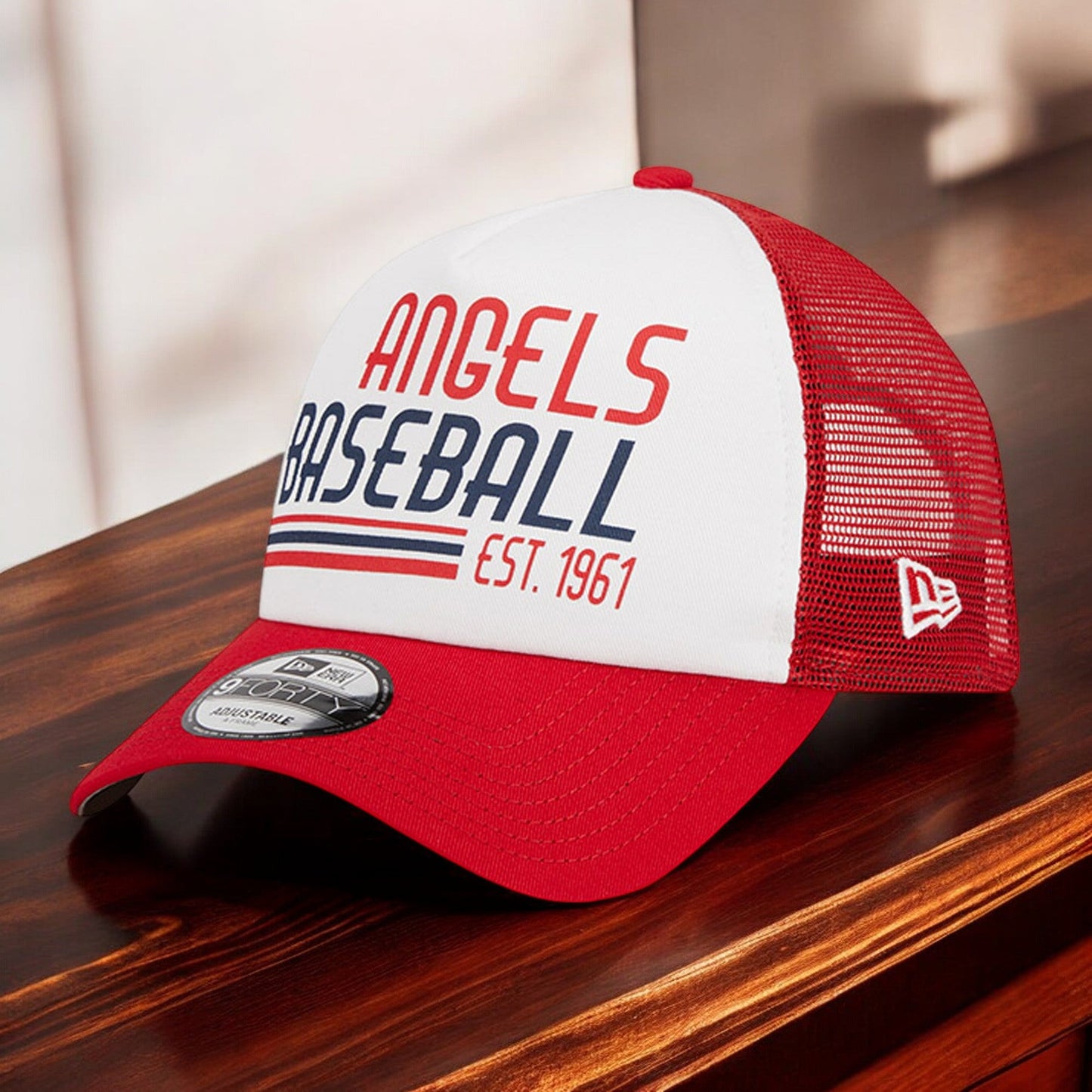 Men's New Era MLB 940 Stacked A-Frame Trucker Adjustable - La Angels