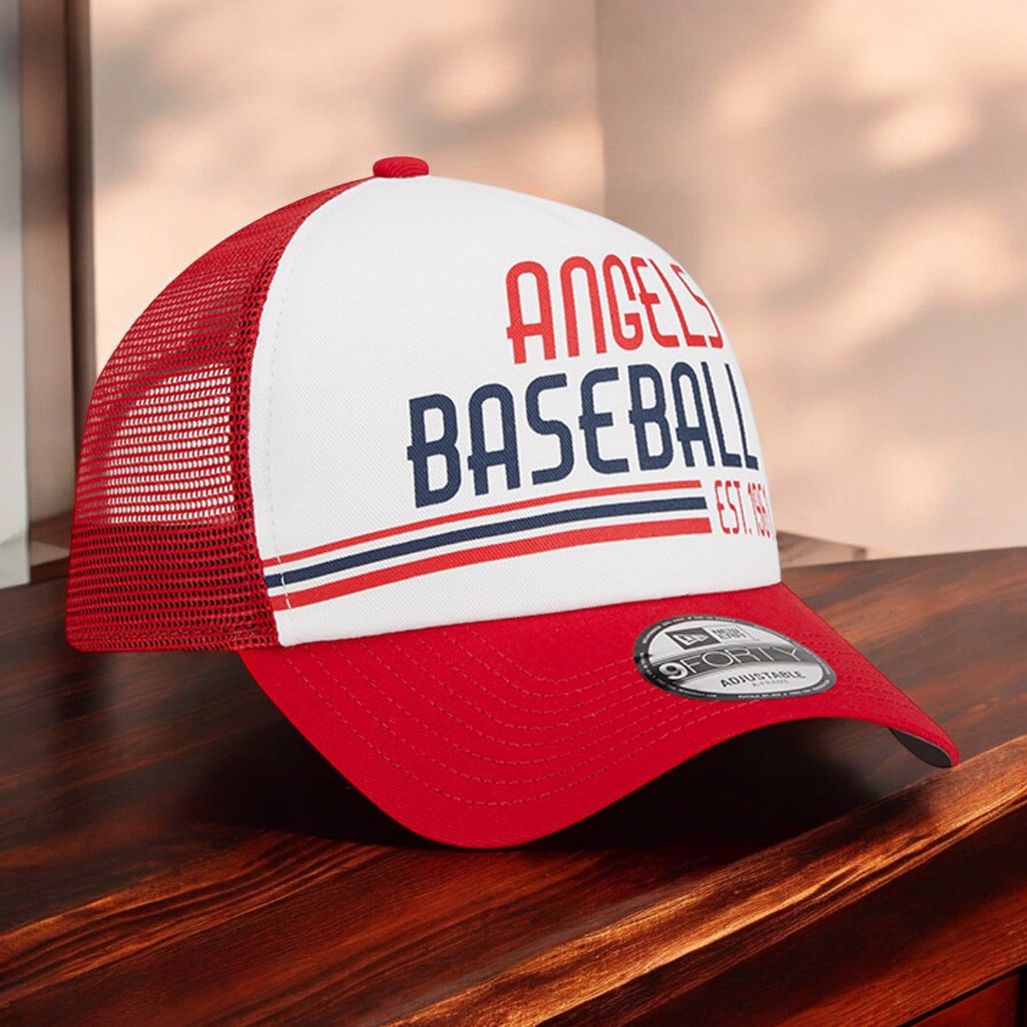 Men's New Era MLB 940 Stacked A-Frame Trucker Adjustable - La Angels