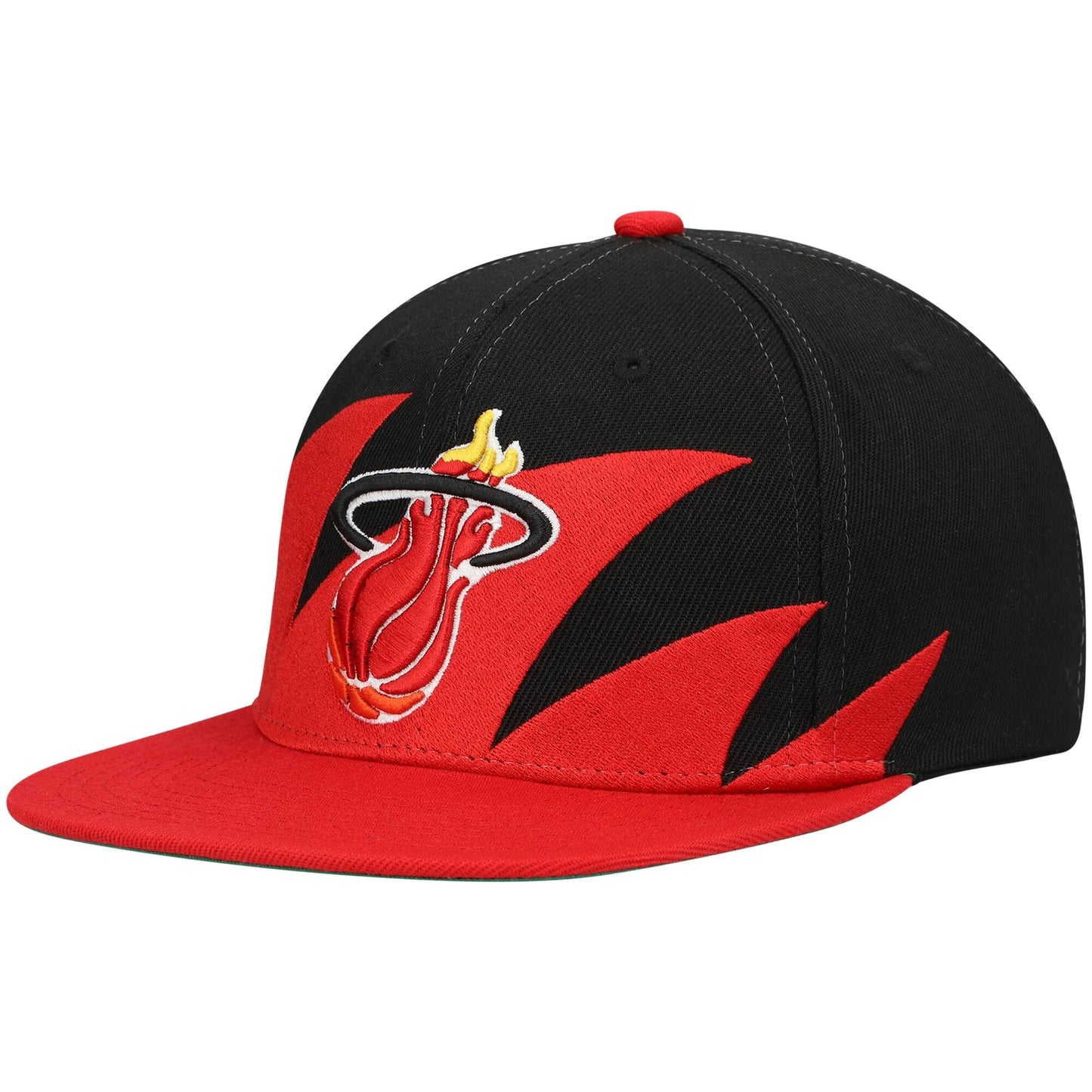 Men's Mitchell & Ness NBA Sharktooth Snapback Hwc Heat - Black-Red