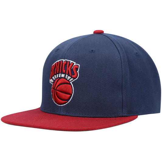 Men's Mitchell & Ness NBA Core Basic Snapback Hwc Knicks - Navy-Dark Red