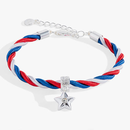 Red, White and Blue Star Cord Bracelet