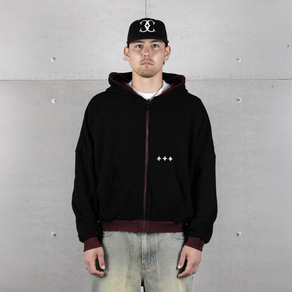 Commons Reversible Thermal Zip Up Hoodie Faded Plum/Black