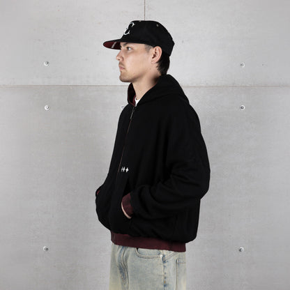 Commons Reversible Thermal Zip Up Hoodie Faded Plum/Black