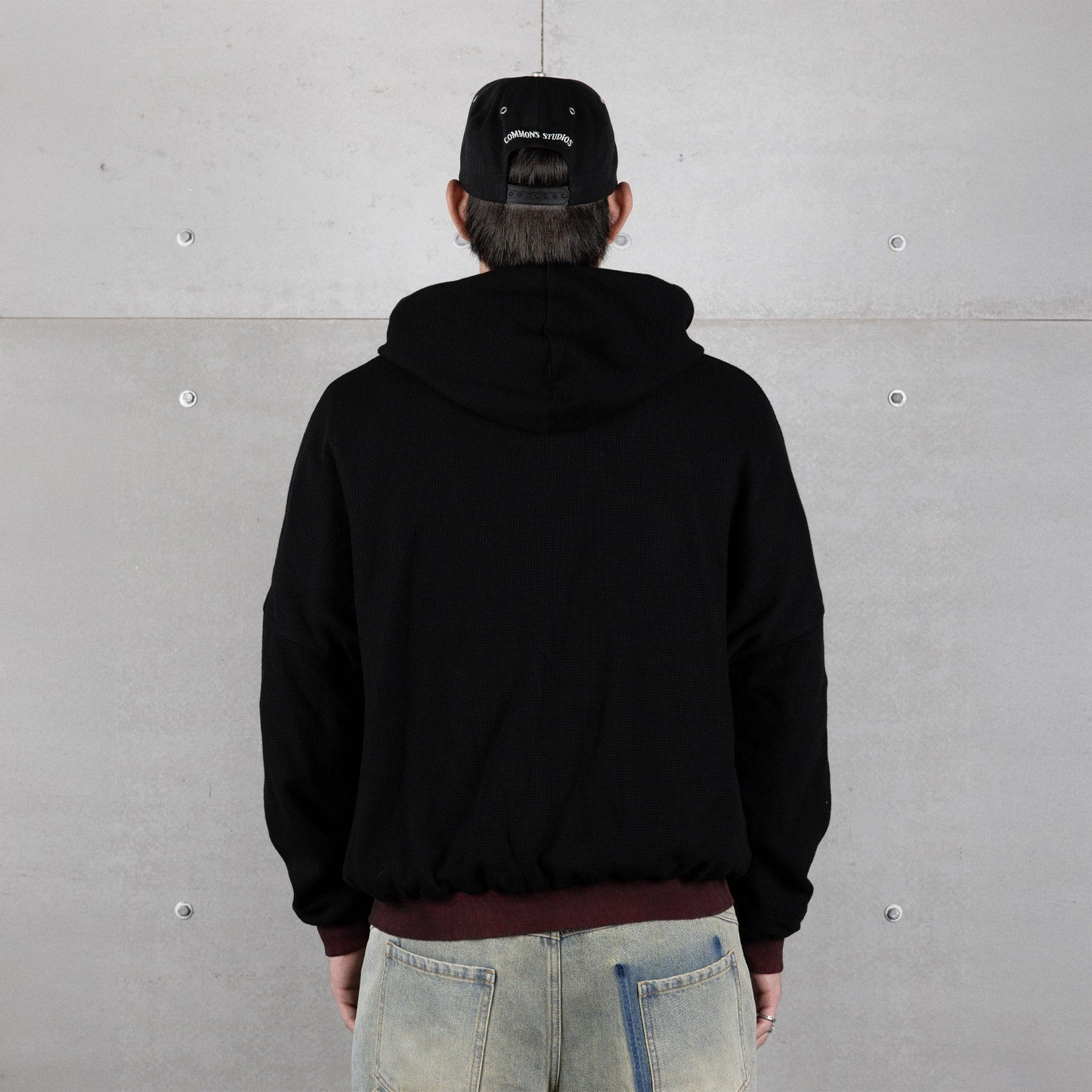 Commons Reversible Thermal Zip Up Hoodie Faded Plum/Black