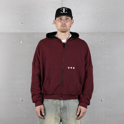 Commons Reversible Thermal Zip Up Hoodie Faded Plum/Black