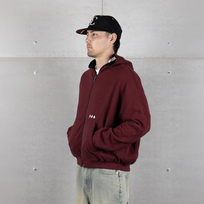 Commons Reversible Thermal Zip Up Hoodie Faded Plum/Black
