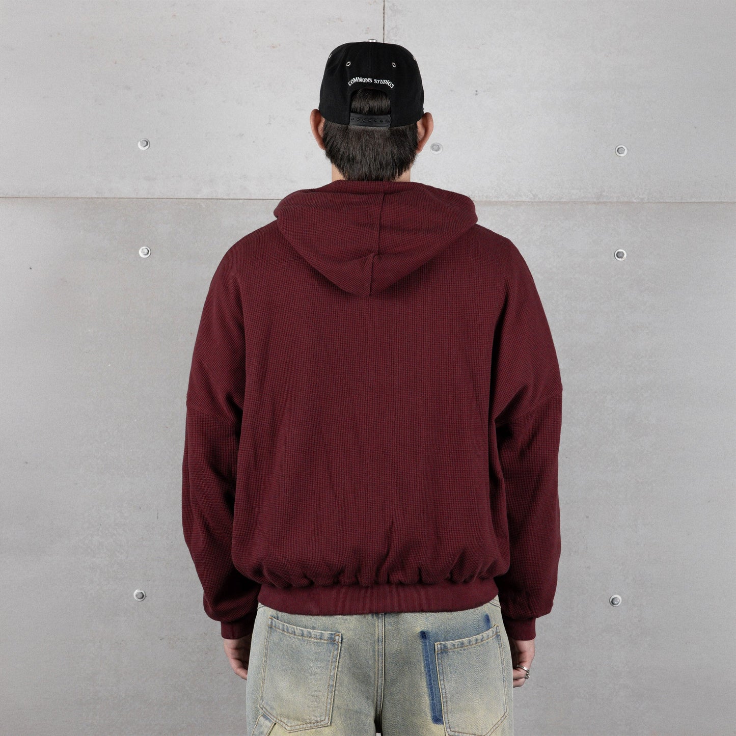 Commons Reversible Thermal Zip Up Hoodie Faded Plum/Black