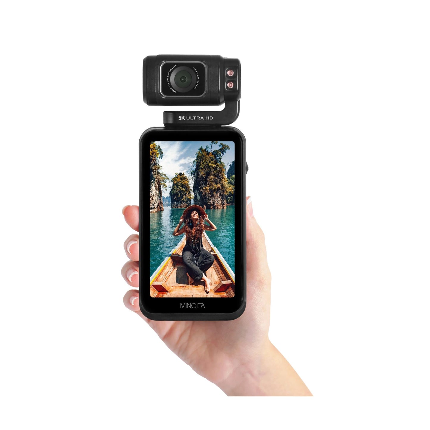 MN5KGP1 5K Ultra HD / 20 MP Handheld Pocket Camcorder w/Motorized Tilting Lens Head