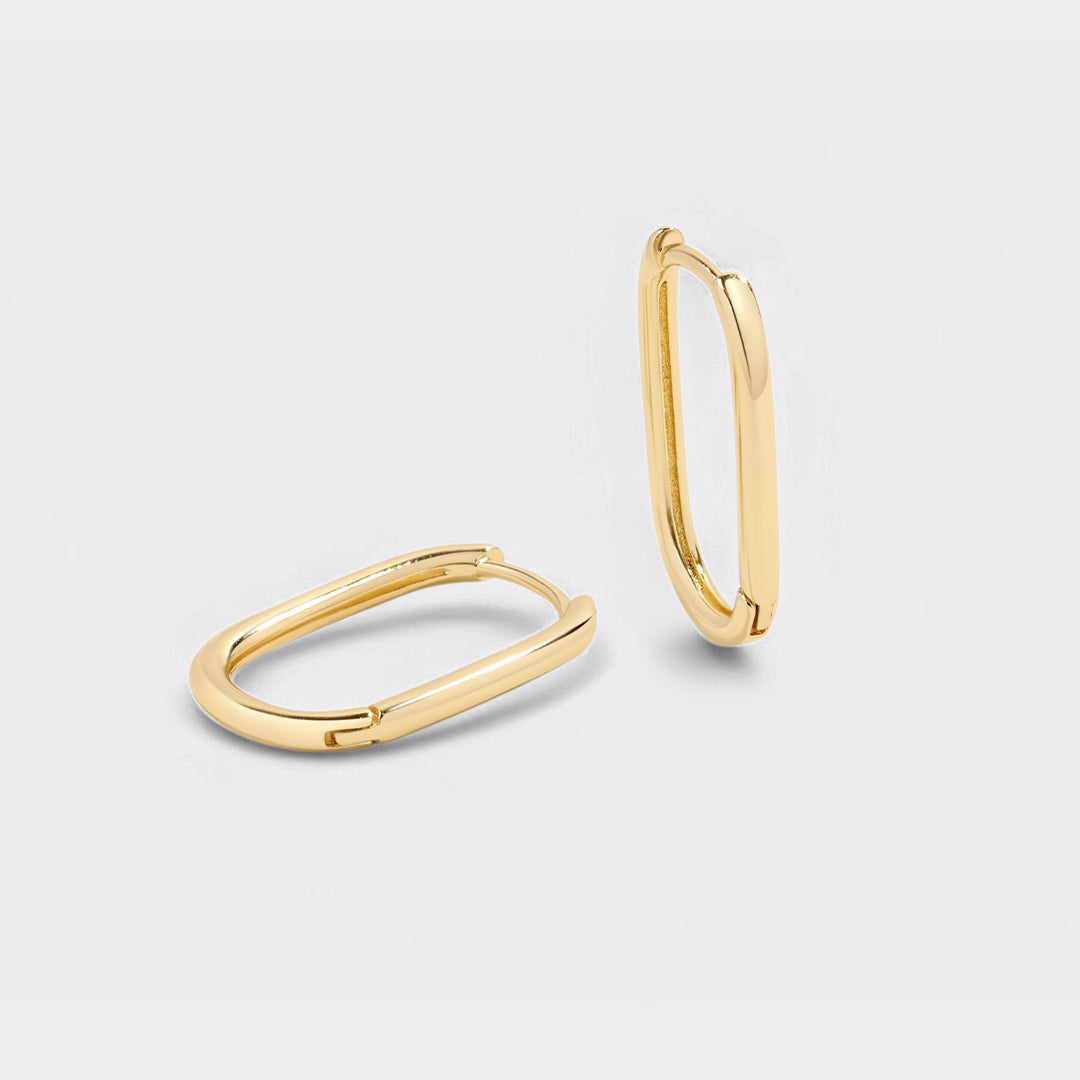 Mint & Lily Retro Box Huggie Hoop Earrings