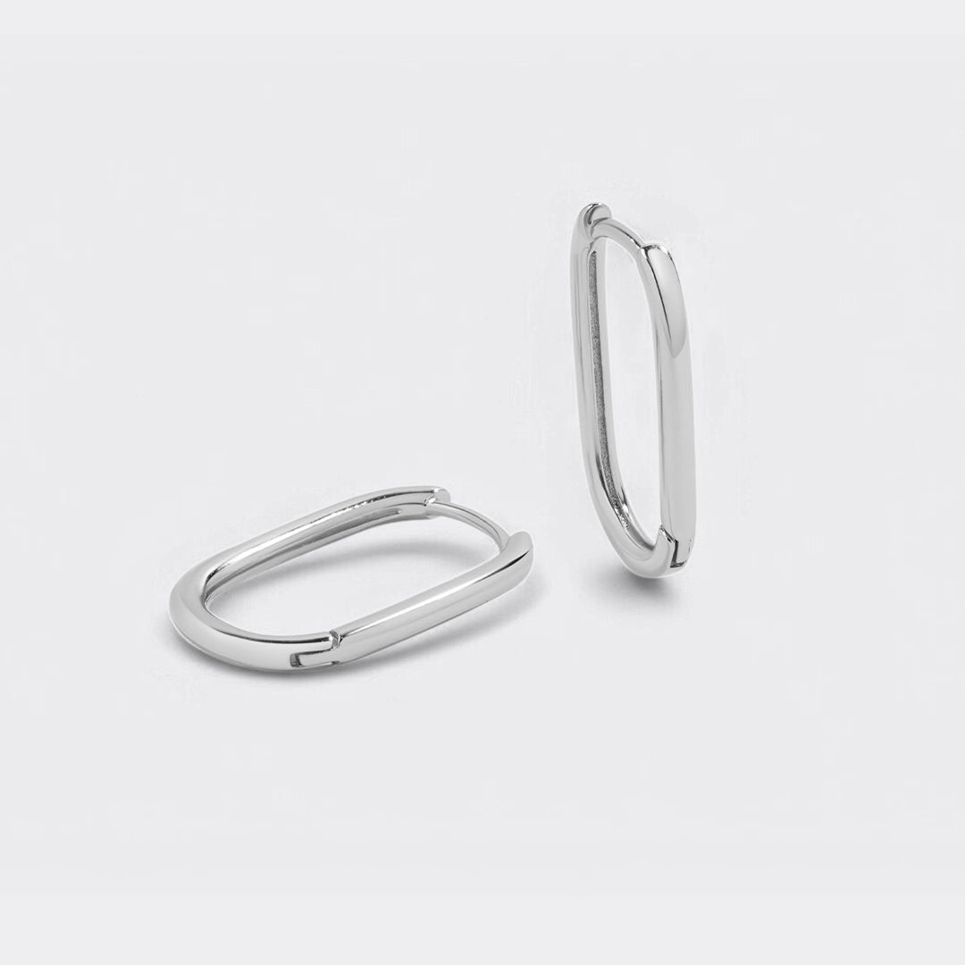 Mint & Lily Retro Box Huggie Hoop Earrings