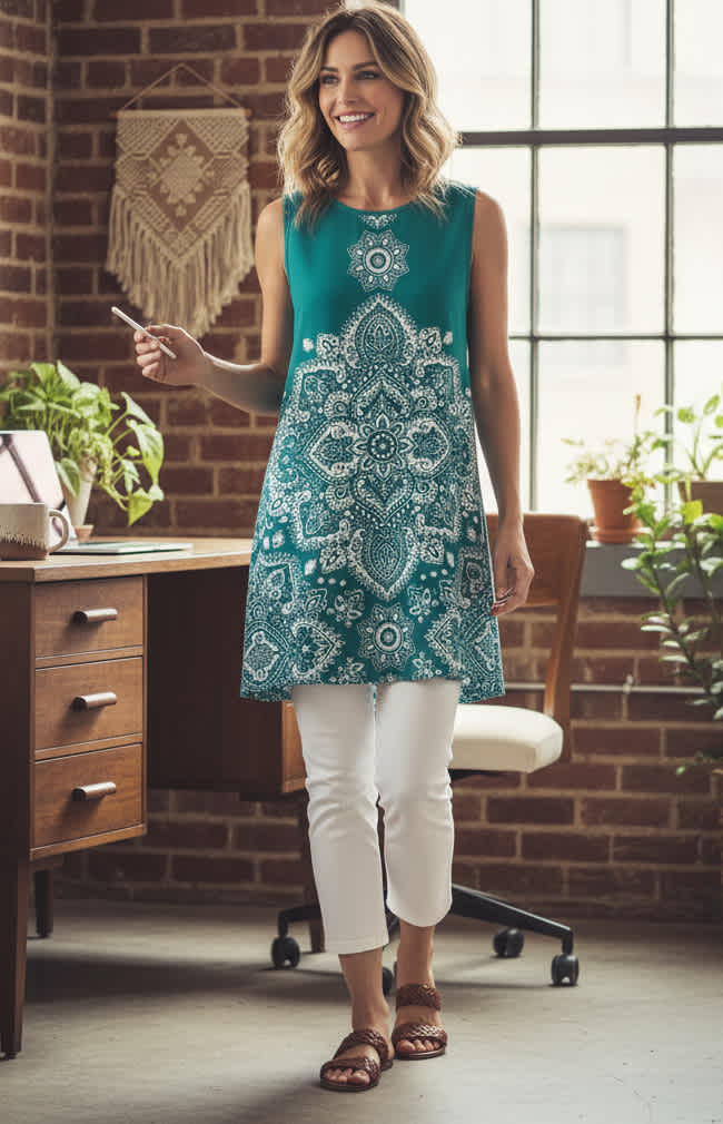 Teal White-