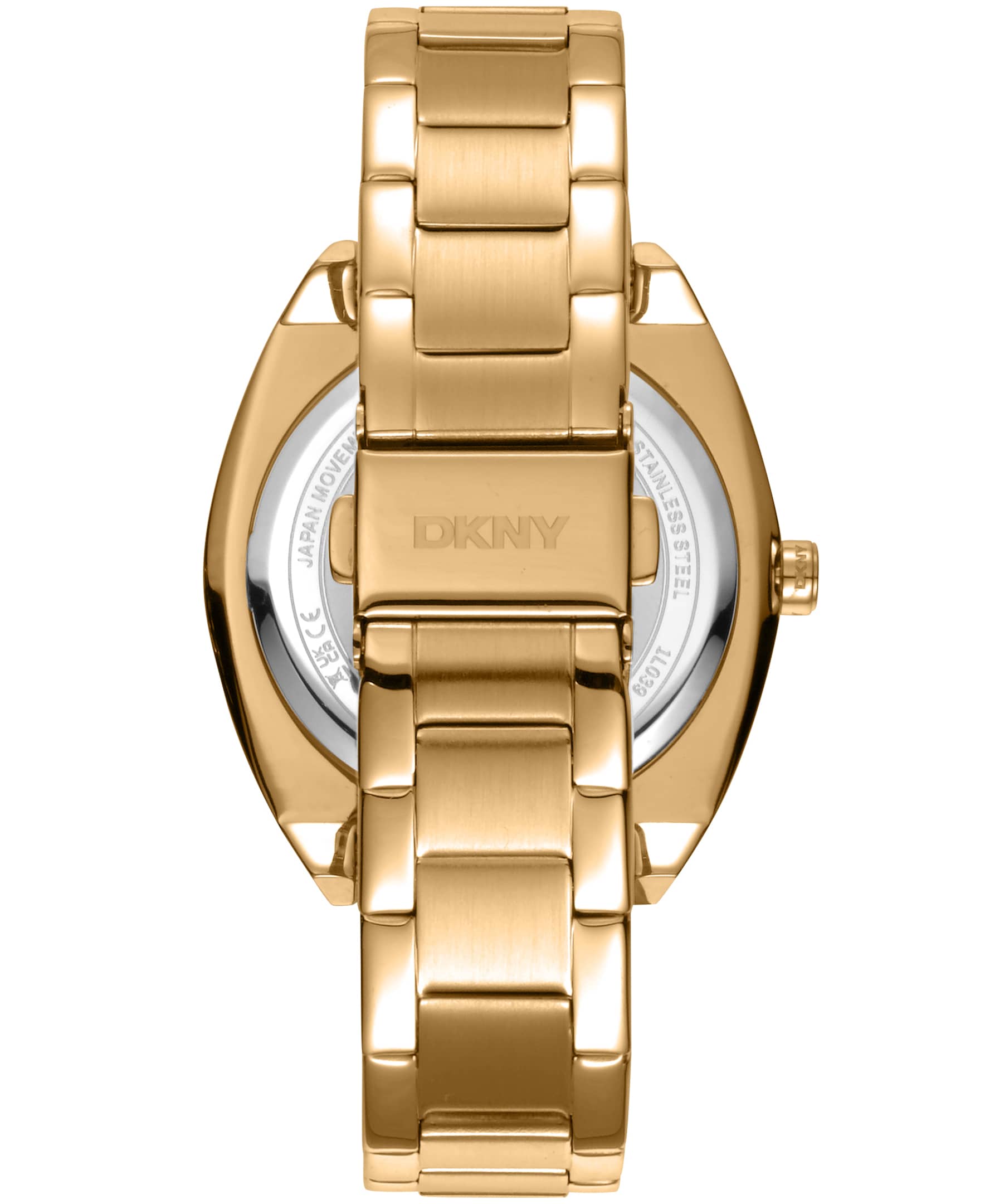 Dkny Women Watch, Gold Color Case, Champagne Dial, Gold Color Metal Bracelet, 3 Hands, 5 Atm-5