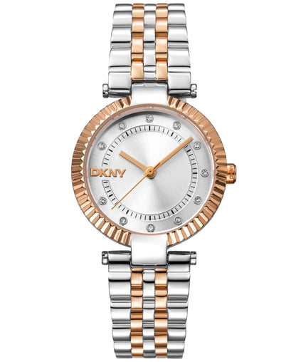 Dk1l042m0085 EVENING Essential Glitz Two Tone Silver & Rose Gold Women's Watch