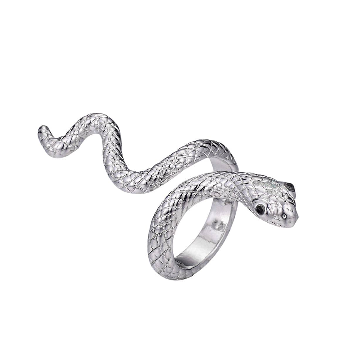 Silvertone Snake Bypass Ring