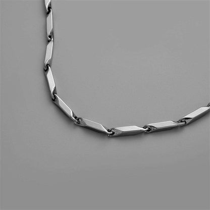 Silvertone Geometric Chain Necklace