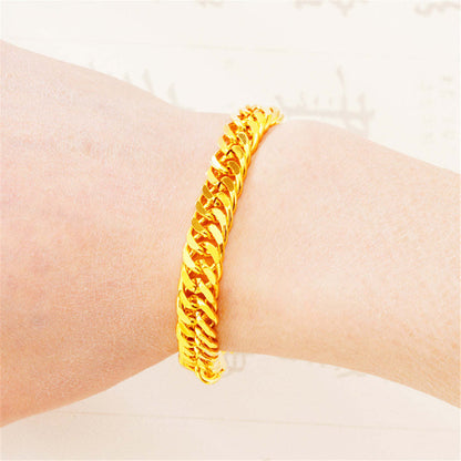 Goldtone Figaro Bracelet-3